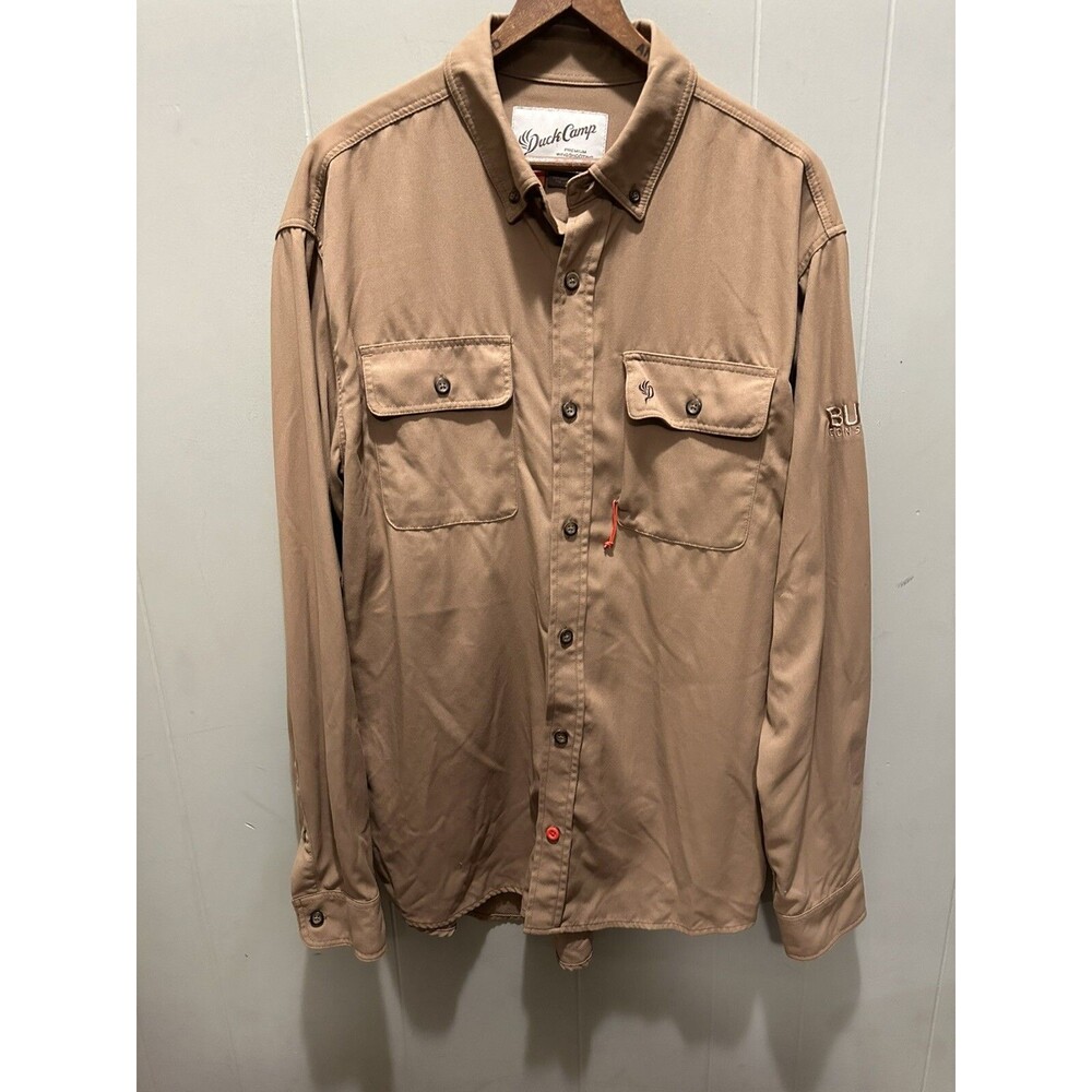 Duck Camp Long Sleeve Field Shirt Outdoor Premium  Hunting Gear Mid Weight Sz Lg